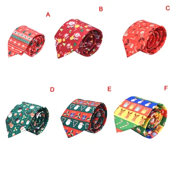 

Christmas Tie Men's Fashion Casual Christmas Snowflake Animal Print Tie Necktie For Man Party Gift Cartoon Neck Ties
