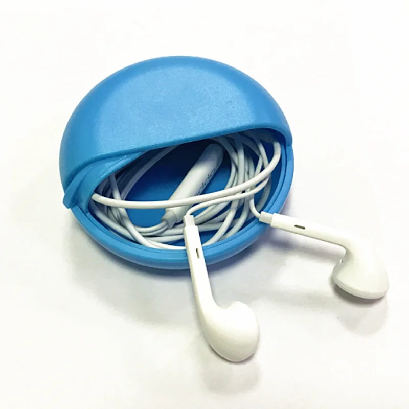 

Round Earphone Wire Organizer Box Data Line Cables Storage Case Plastic Container Jewelry Headphone Protect With Rotating Cover