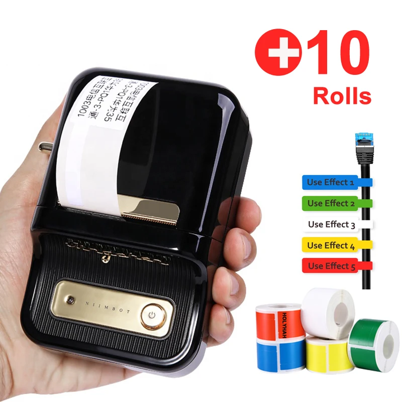 

Niimbot B21 Handheld Bluetooth Cable Label Maker Thermal Label Printer for Optical Fiber Price Sticker Jewelry Label