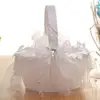 Creative Flower Basket Eye-catching Elegant Appearance Fabric Lace Diamonds Wedding Flower Girl Handheld Basket for Party 3