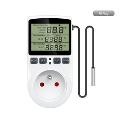 Digital Temperature Control Timer Socket - EU Plug Outlet with Heating & Cooling Timer Switch (FR Type)