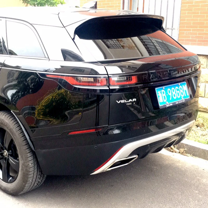 Velar серебристый/черный ABS пластиковый диффузор задний спойлер для губ в комплекте для Land Rover Velar