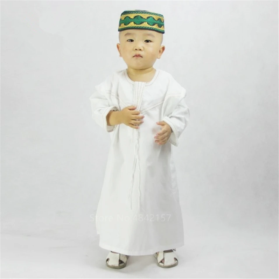 Мусульманская детская кафтан для мальчиков, abaya, мусульманская одежда для мальчиков, арабский джубба Тобе, для детей ясельного возраста
