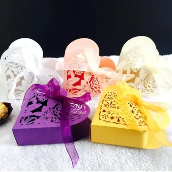 

Heart roses Flower box European joyful candy box with ribbon Party Favors gift box packaging wedding Chocolate Paper Gift Box