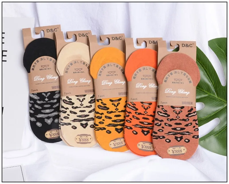 3Pairs/lot=6pieces Leopard Boat Socks Ladies Cotton Invisible Summer Women Fashion Socks Wild College Wind Socks Female