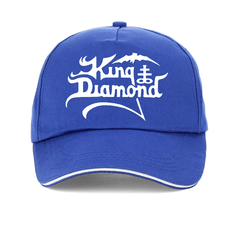 Хорошее качество, кепка, модная, брендовая, с принтом, бейсболка, King Diamond band hat, рок, хип-хоп, для мужчин, wo, для мужчин, регулируемая бейсболка, шапки - Цвет: Синий
