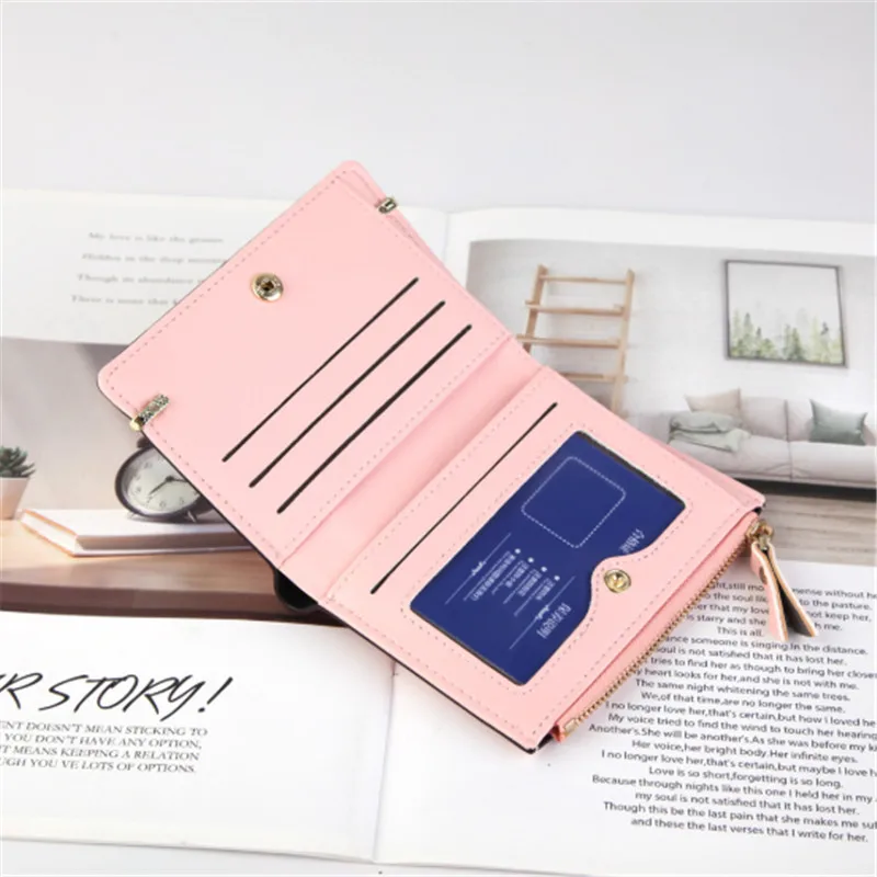 New Women Wallet Small Cute Wallet Women Short Leather Women Wallets Zipper Purses Female Purse Clutch Coin Purse Lady Bags