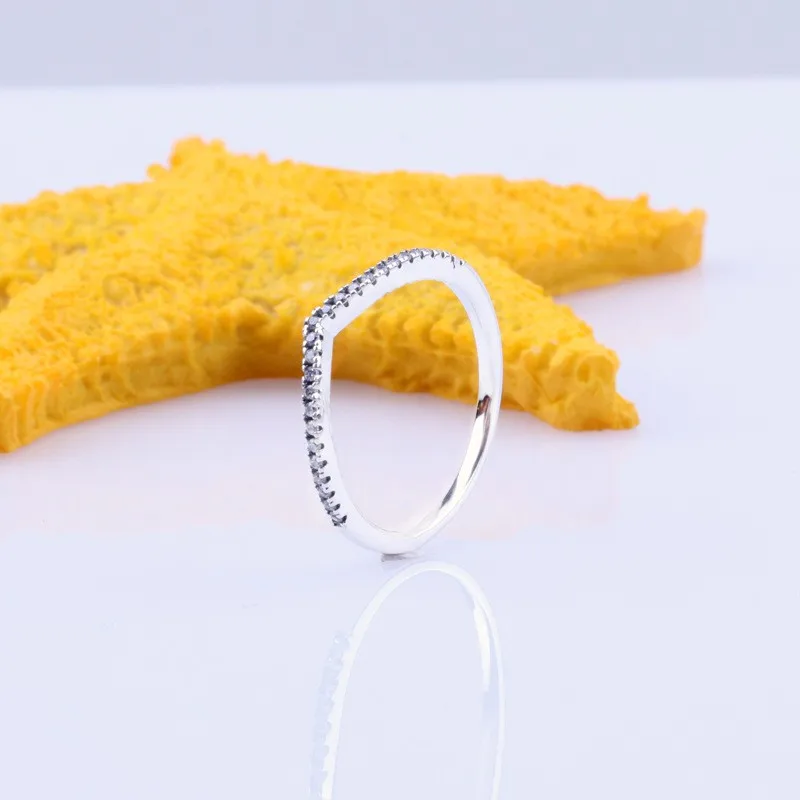 

Original 925 Sterling Silver Pan Ring Creative Bright Wishing Bone Pan Ring For Women Wedding Party Gift Fashion Jewelry