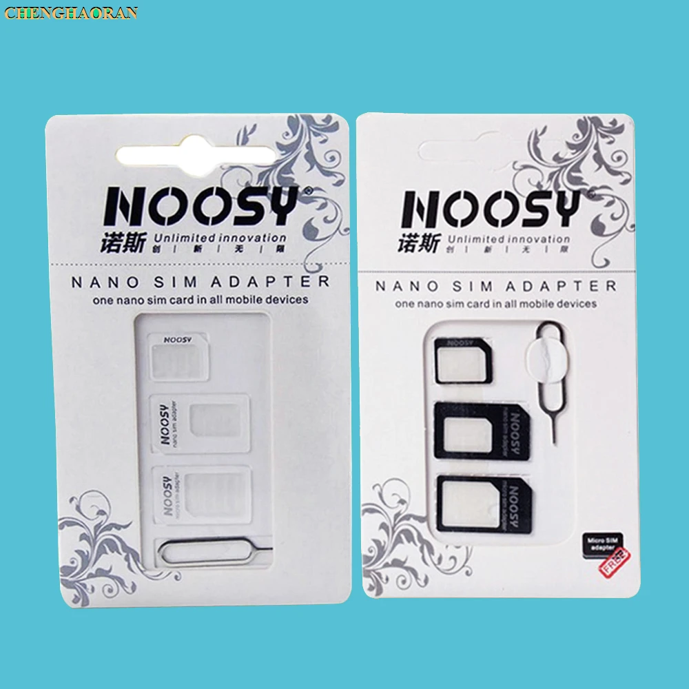 1000sets 4000pcs 4 In 1 Noosy Nano Micro Sim Card Adapter Eject Pin For Iphone 5 5s For Iphone 6 6plus 7 7plus With Retail Box Sim Card Adapters Aliexpress