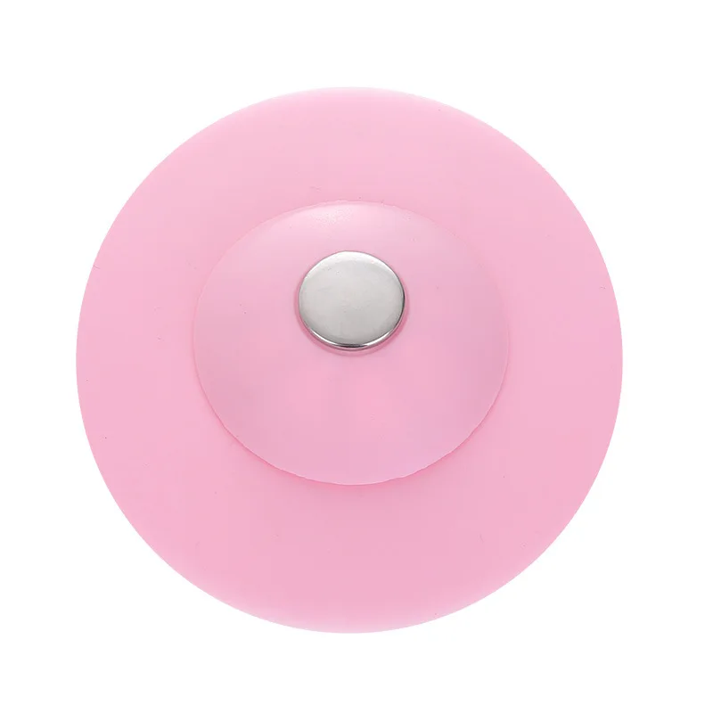 1 шт. резиновый Круглый фильтр для раковины, фильтр, пробка для воды, трап, Ловец волос, пробка для ванной, ванной, кухни, раковины, стоки - Цвет: Pink