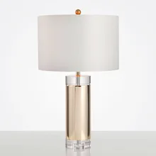 Высококачественная цилиндрическая хрустальная лампа, американский дизайн для гостиной, настольная лампа для спальни, голова кровати