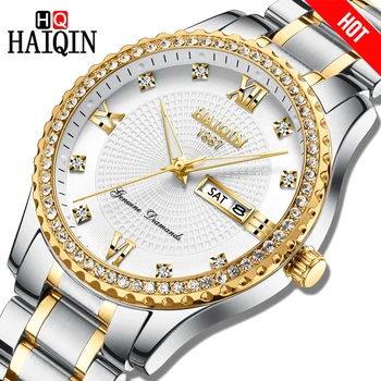

HAIQIN 2019 Top Brand Mens Watches Quartz Diamond Luxury WristWatch waterproof Sports Chronograph Male Clock Relogio Masculino