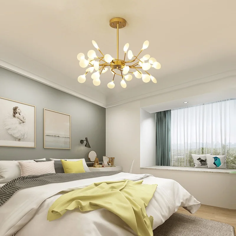 2020 Modern Firefly LED Chandelier Light Stylish Tree Branch Chandelier Lamp Decorative Firefly Ceiling Chandelies Hanging Light