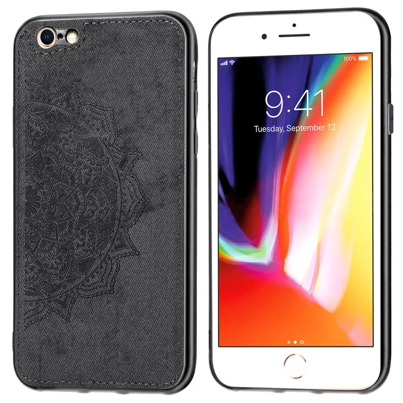 

For Iphone 7 Case Soft Silicone Airbag Shockproof Back Cover For Iphone 7 8 SE 2020 Luxury Fabric Cloth Anti-fall Cover Cases
