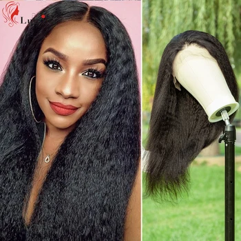 

Yinky Straight Wig 4x4/13x4 Lace Front Human Hair Wigs For Women Pre Plucked With Baby Hair Brazilian Remy Yaki Human Wig