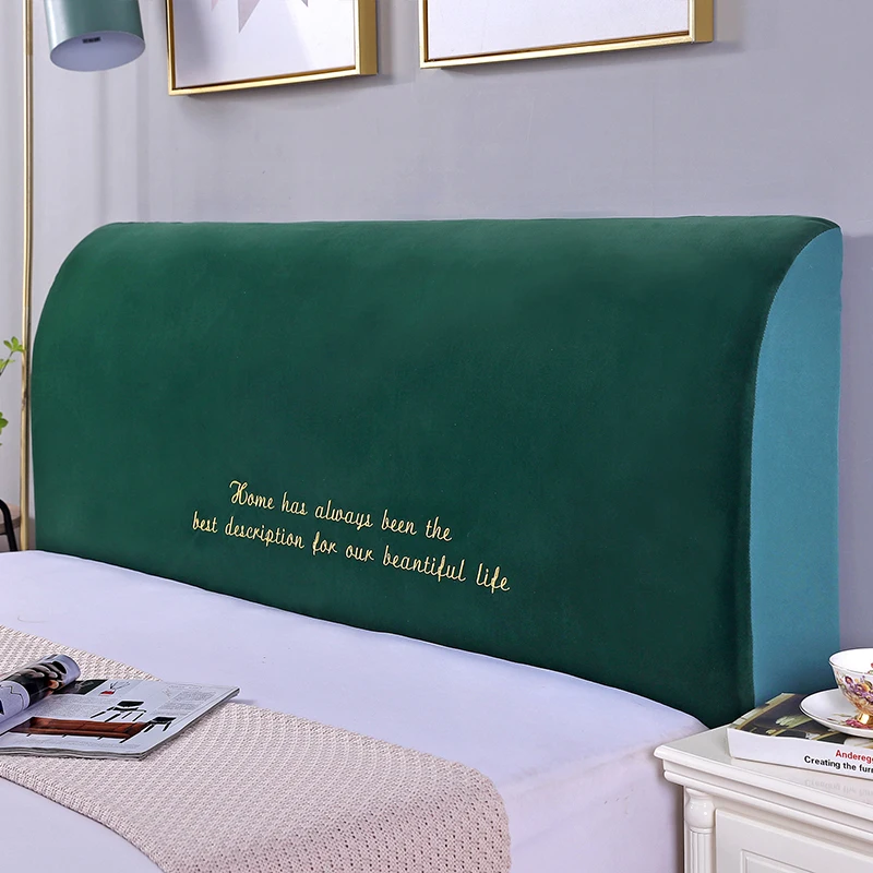 KAISUN Funda Para Cabecero, Protección Del Cabecero De La Cama, Elástica Colcha Antipolvo, Decoración De Dormitorio (Color : Black, Size : 200cm