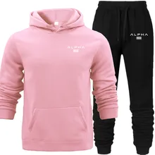 Unisex Pink Fleece Hoodies Long Pants Set Autumn ALPHA Hooded Hoodies Autumn 2019 New Warm Outwear Light Pullover Sweat Wear Unisex Pink Fleece Hoodies Long Pants Set Autumn ALPHA Hooded Hoodies Autumn 2019 New Warm Outwear Light Pullover Sweat Wear
