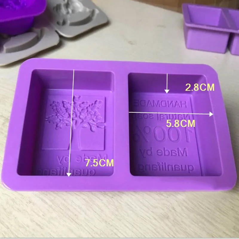 2 отверстия квадратная форма для мыла силиконовые ручные инструменты Sugarcraft