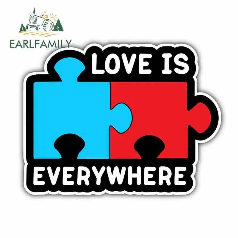 

EARLFAMILY 13cm x 10cm for Love Is Everywhere Logo Car Stickers Vinyl JDM Bumper Trunk Truck Graphics Waterproof Anime Decal