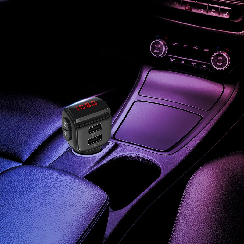 JaJaBor FM Transmitter Bluetooth Car kit Handsfree Bluetooth 5.0 Wireless Stereo A2DP Car MP3 Player Dual USB 3.1A Phone Charger