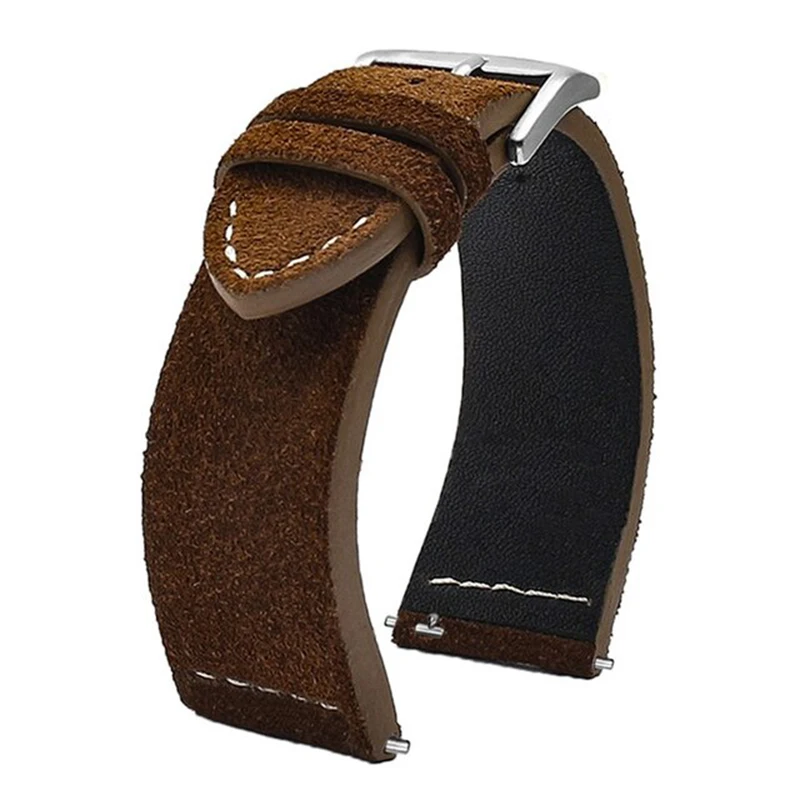 Onthelevel Cow Suede Leather Watchband 23mm Black Brown Gray Leather Strap With With Quick Release Bar For Mido Watch #D