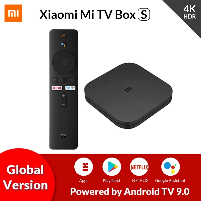 Xiaomi-TV Box Mi Box S,Android 9.0,2 GB/8 GB,4K/Ultra  HD,WiFi,Netflix,Google Castおよび