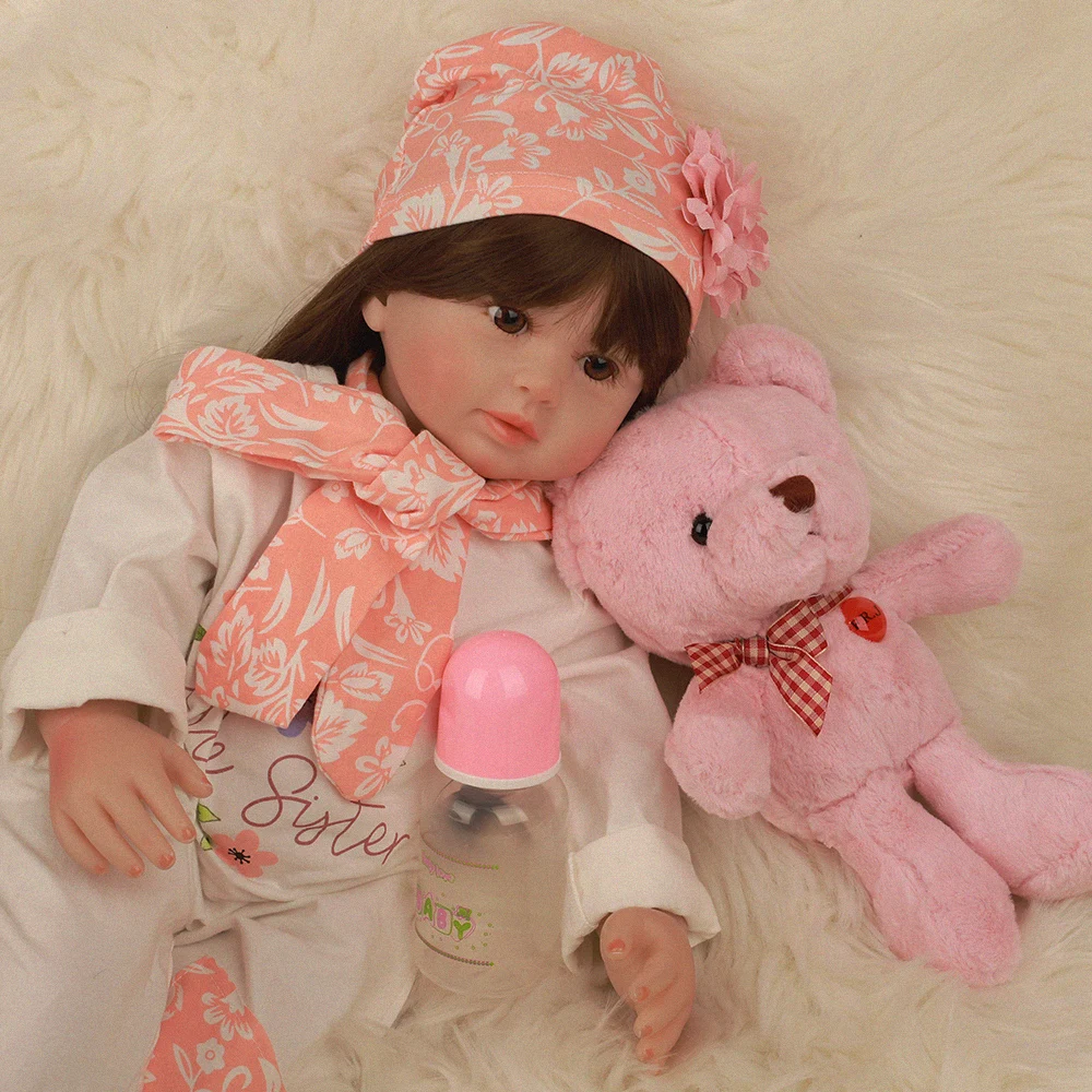 Ограниченная Коллекция Bebe Reborn Baby Doll 24 дюймов 60 см мягкая виниловая ткань тело Кукла Принцесса реалистичные куклы новорожденных подарок на день рождения
