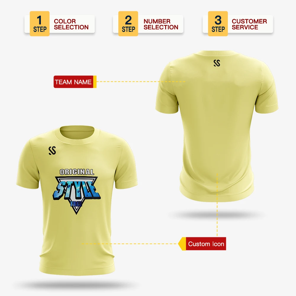 Custom T-shirt For Men/Youth Sportwear Print Name Number Sports Training Short Sleeve Tee-shirt