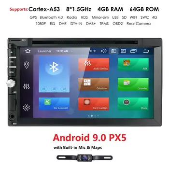 

7inch Octa Core 4G RAM 64G ROM Android 9.0 Universal 2 DIN Car DVD 4G Internet SIM Modem Car Radio Auto Stereo