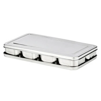 

Japanese Stainless Steel Seasoning Box Set Creative Seasoning Jar 8 Grid with Lid Kitchen Health Spice Box