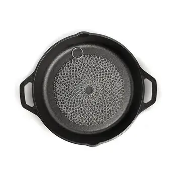 

4 Inches Gadgets Wash Tool Pan Dish Cleaning Tool Stainless Chainmail Brush Scrubber Kitchen Steel Palm Accessori Cookware I4M0