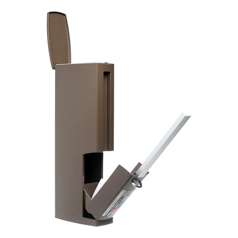 

Toilet Brush Holder Set ABS Garbage Can Bathroom Waste Basket Standing Durable Type Removable Cleaning Tools Japanese Style