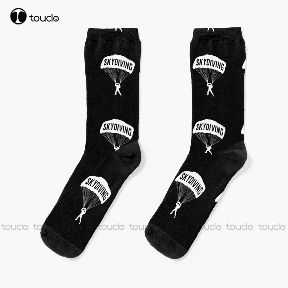 

Skydiving - Parachutist Skydiving Socks Long Black Socks Personalized Custom Unisex Adult Teen Youth Socks 360° Digital Print