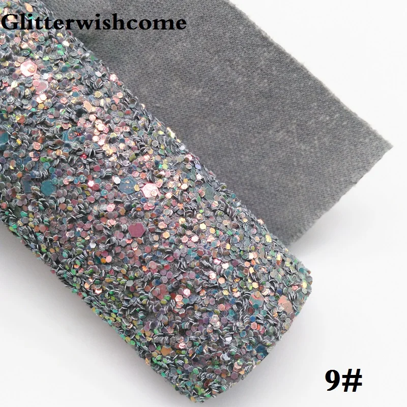Glitterwishcome 21X29 см A4 Размер синтетическая кожа, Переливающаяся ультра Смешанная массивная блестящая кожа ткань винил для бантов, GM048A - Цвет: 9