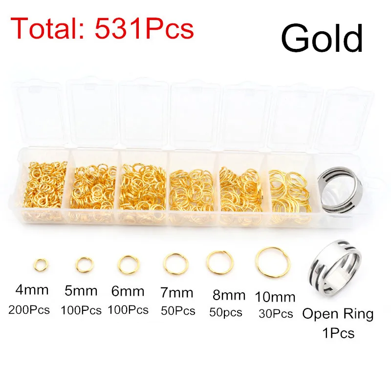 One Set Box 3 4 5 6 7 8 10mm 8 Colors Open Jump Rings Split Rings Link Loop For DIY Jewelry Making Findings Connector 