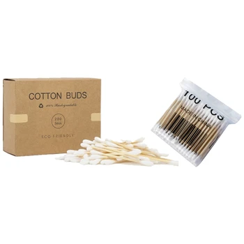 

1200 Pcs Beauty Makeup Cotton Swab Double Head Cotton Buds Wood Sticks, 200 Pcs 9.1 X 11.5 X 4.5CM & 1000 Pcs 7.2CM