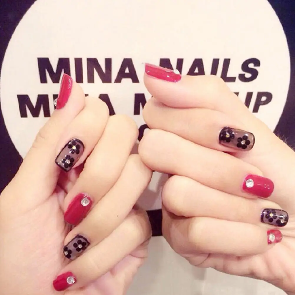 

AACAR False Nails Tips Press On Manicure Gel Polish False Tips Nail Art Design Short Length Artificial Nails Extension