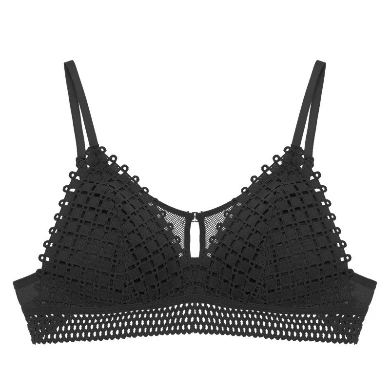 BEFORW Comfortable Seamless Adjustable Bralette Lace Hollow Out Backless Bra Sexy Lingerie Wireless Push Up Bras For Women