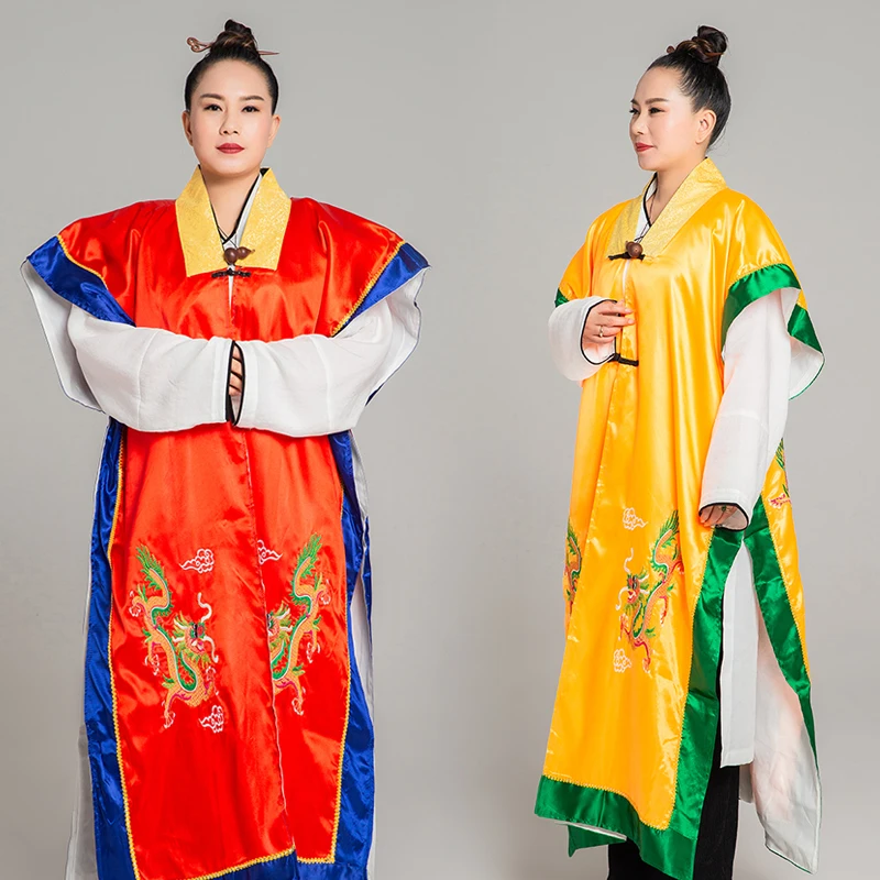 Spring autumn Daoist Sacrificial clothes men women YingYang BaGua Taoist robes 9 Dragons ancient China opera Taoist mage Robe