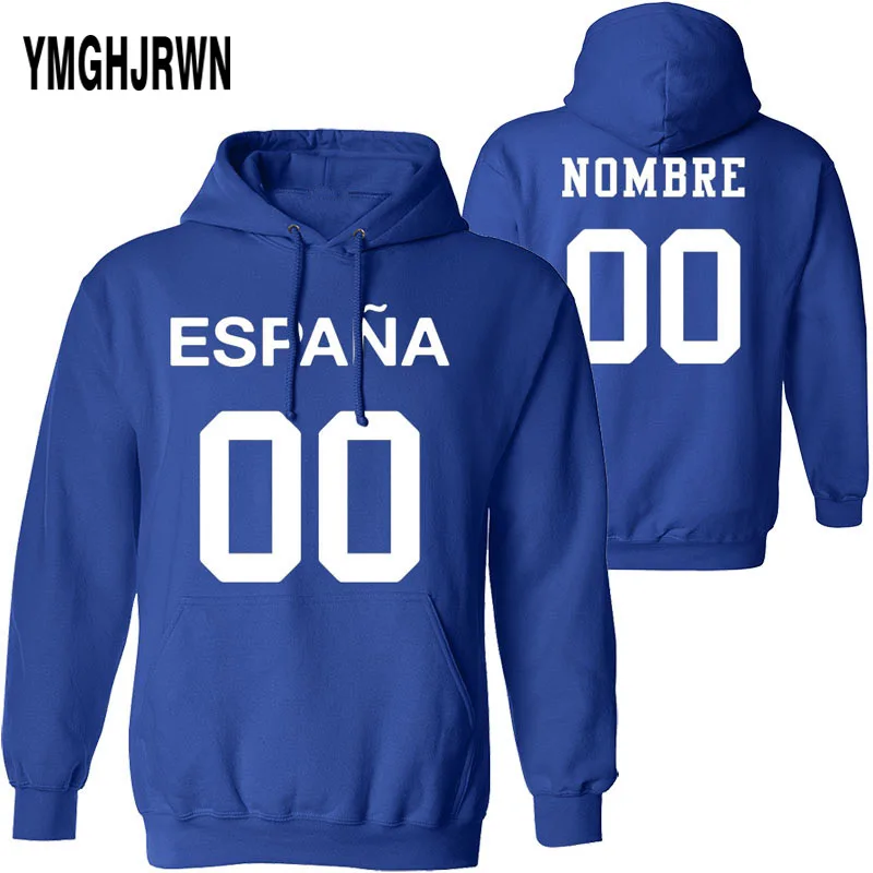 

SPAIN male youth custom made name number esp sweatshirt nation flag es spanish country college print photo text boy clothes