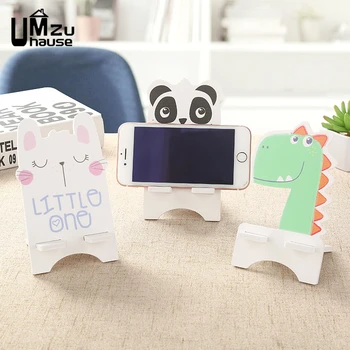 

Cute Cats Dinosaur Panda Phone Wooden Holder Desktop Stand Bracket Organizer Animals Home Office Desk Table Storage Organization