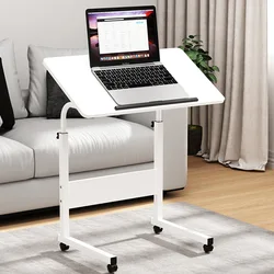 Table de chevet blanche pour ordinateur, meuble de bureau, avec étagère, support surélevé en forme de L, OF50CC 