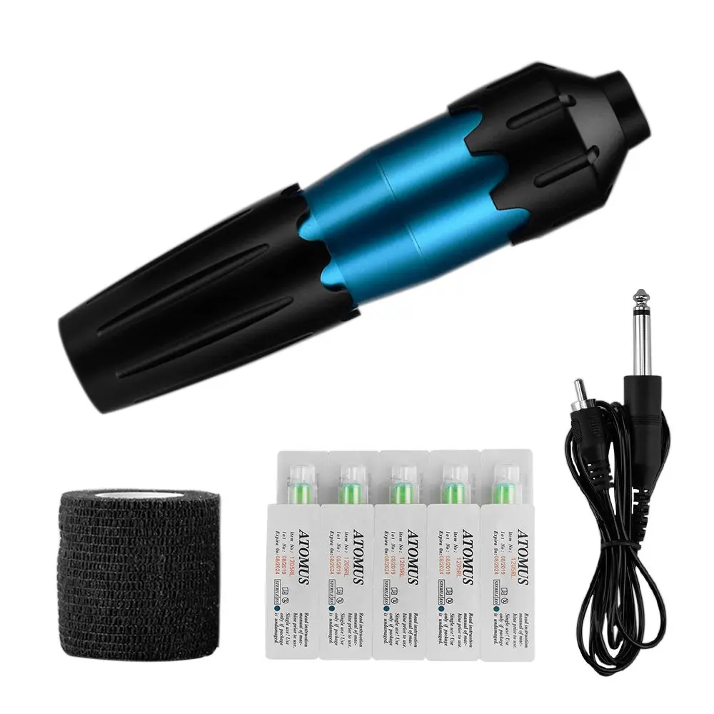 

New Professional Tattoo Pen Rotary Tattoo Machine Quietly Motor Liner Shader Supply Needle Cartridges with RCA Tattoo Artists