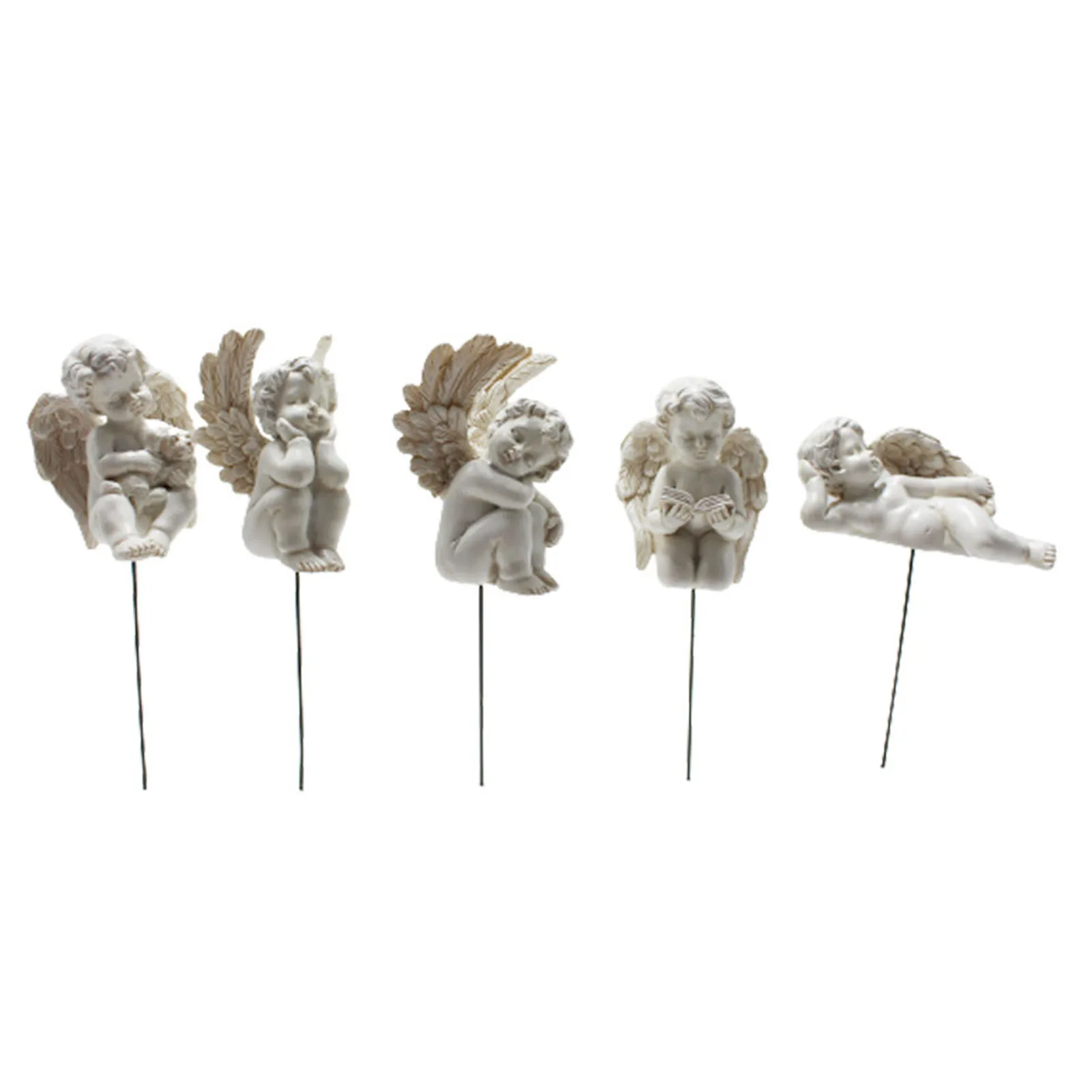 6pcs Mini Garden Resin Angel Stakes Adorable Statuette Flower Bed Miniature Statue Decorate Planter Pot Effective | Дом и сад
