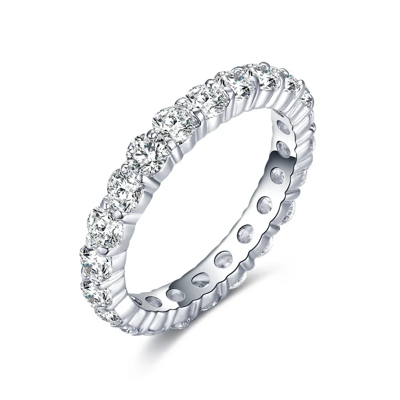 UMODE, новинка, горячие подарки, белое золото, 0.1ct, круглый искусственный CZ камень, круг, обручальные кольца вечности, кольца, ювелирные изделия для женщин UR0357 - Цвет основного камня: UR0279