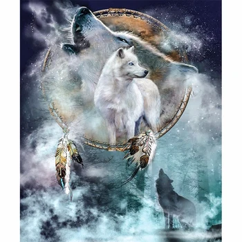 

5d Diamond Painting Full Drill Square Cute Dog wolf Wall Pictures Cross Stitch Diamond Embroidery Mosaic Diamond Home Decoration