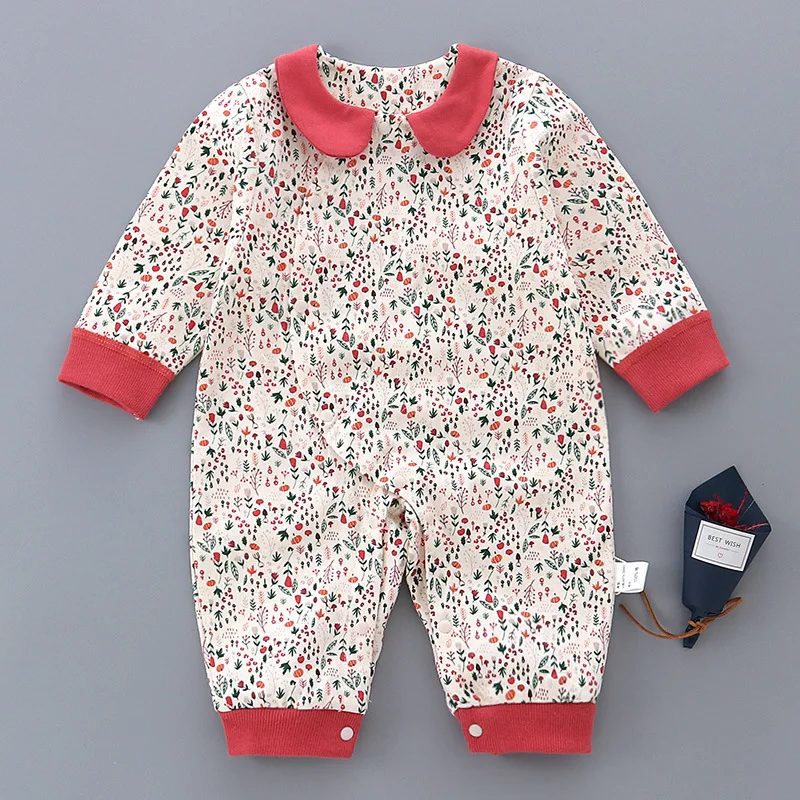 

Joy Bear 2019 New Style Baby Pure Cotton Fold-down Collar Korean-style