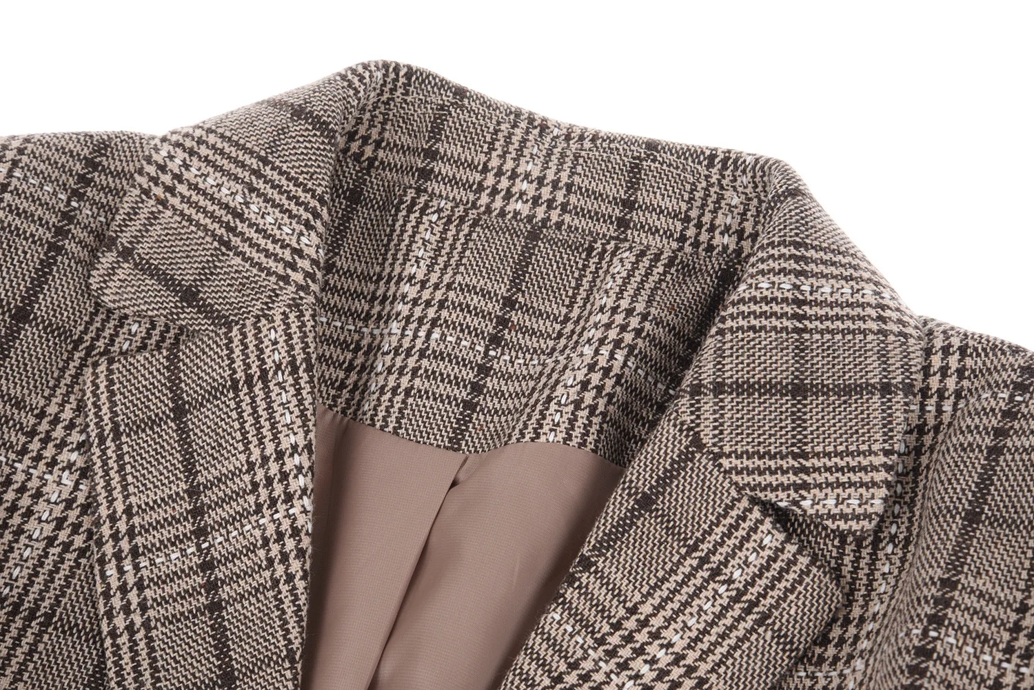 New retro Plaid single-row buckle-and-tie mini-suit jacket for autumn wear in