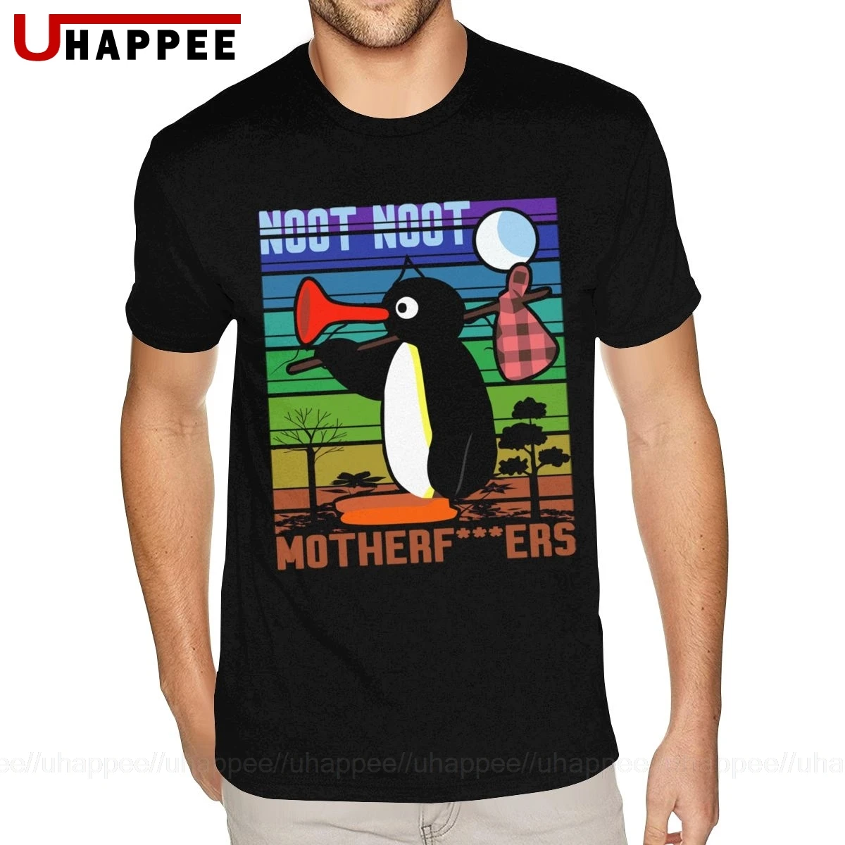 Pingu Noot T-Shirts Men's Hip Hop Short Sleeve Men T Shirts Wholesale Discount Clothing | Мужская одежда