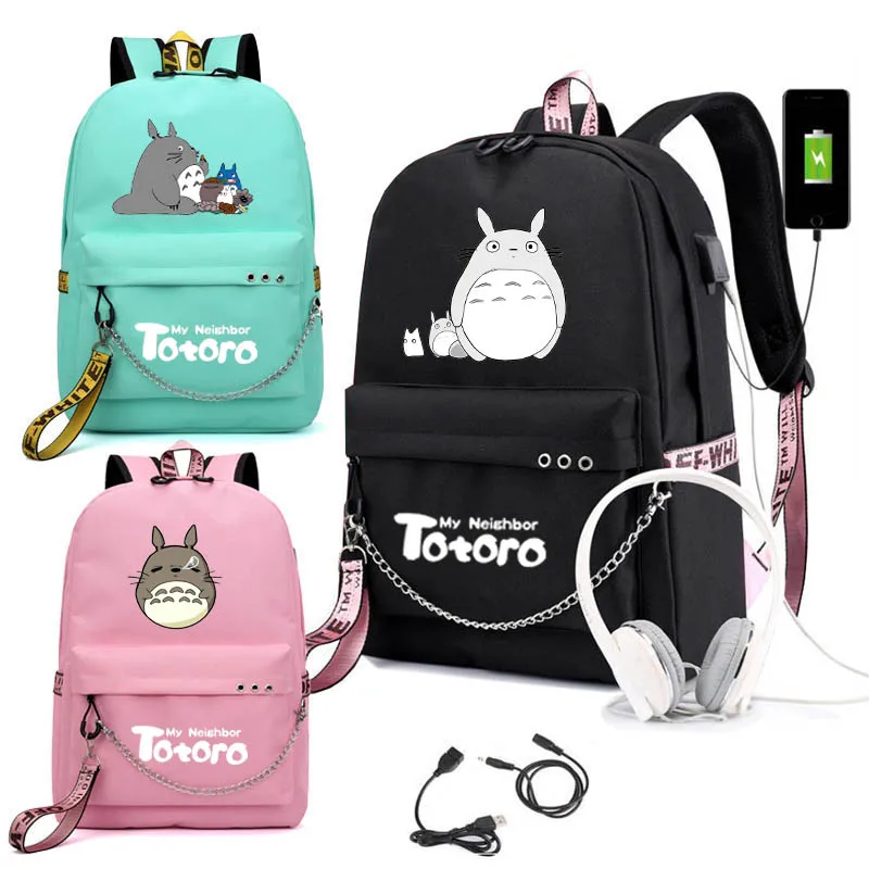 New Totoro Backpack 3D printing travel softback women mochila School space backpack notebook girls USB backpacks | Багаж и сумки
